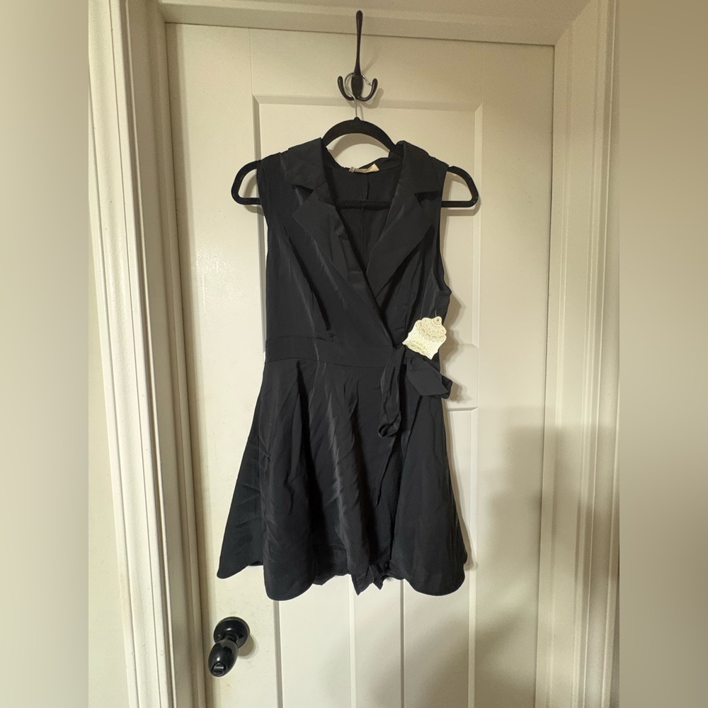 Altar’d State Sleeveless Wrap Romper - Black